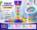 5-in-1 Toilet Cleaning Ball Freshener – Long Lasting Deodorizer & Odor Eliminator (5PCS)