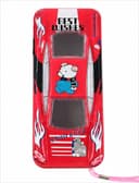 Kids Metal Car Pencil Case with Zipper & Wrist Strap – Red